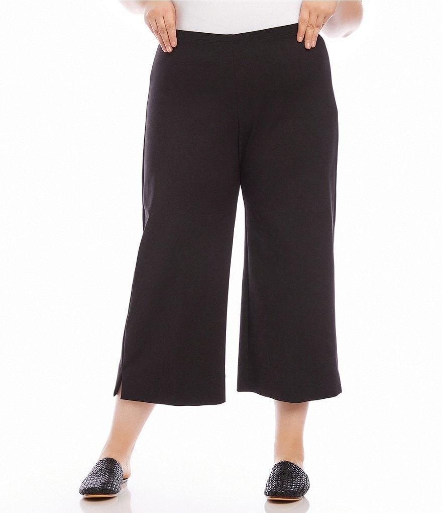 Karen Kane Plus Size Cropped Wide Leg Pants Product Image