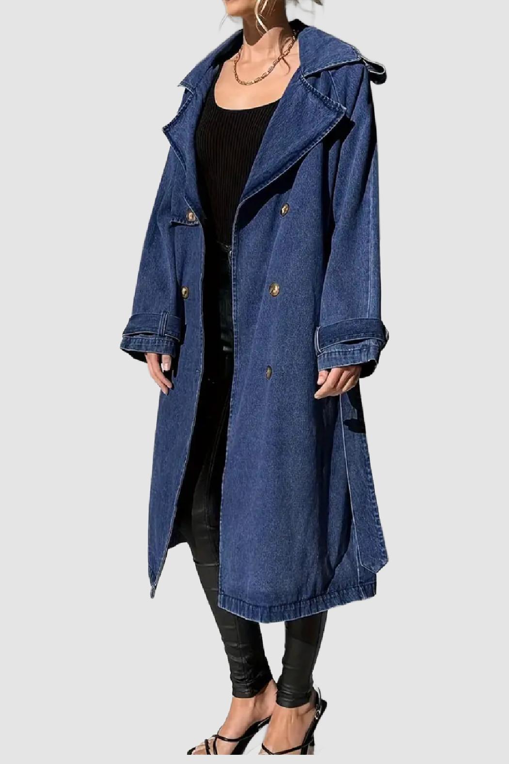 Denim Trench Coat Product Image