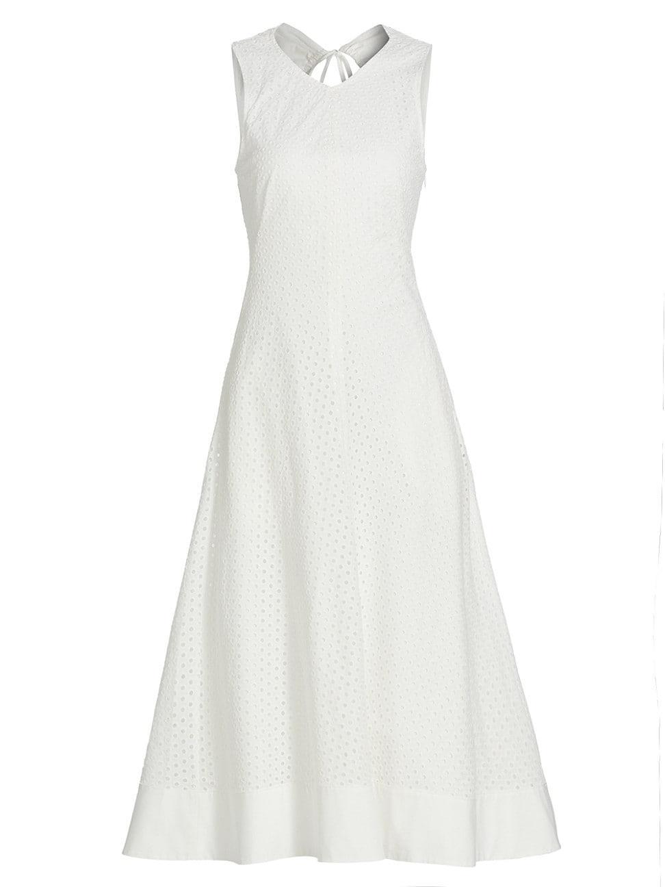 Womens Juno Cotton Broderie Anglaise Midi-Dress Product Image