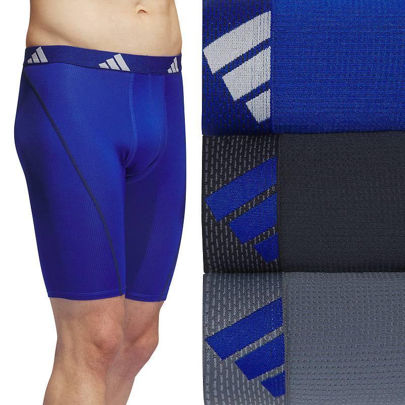 Mens adidas 3-pack Sport Performance Mesh Long-Leg Boxer Briefs Product Image