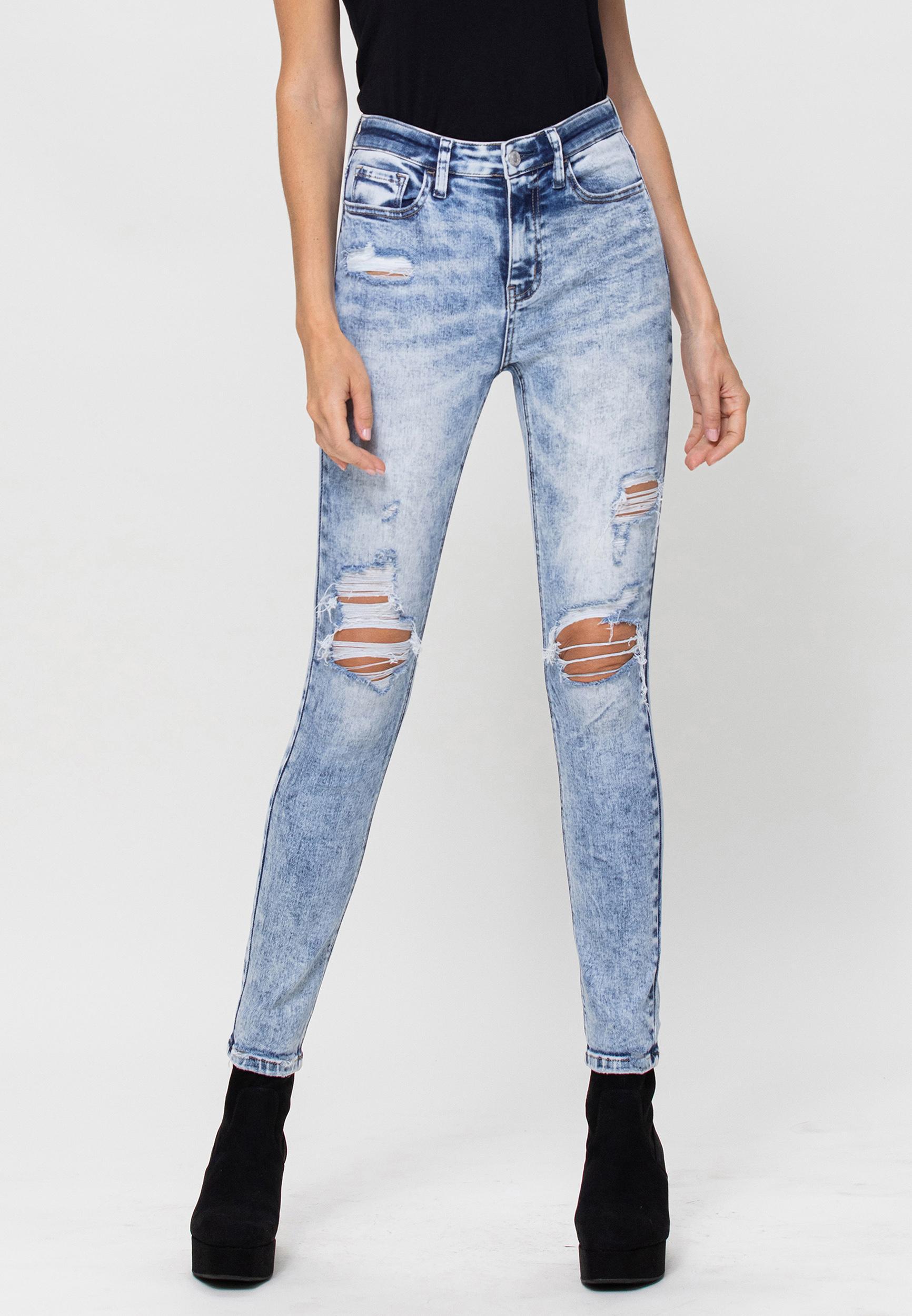 Vervet Vervet Womens Ankle Skinny High Rise Ripped Jeans Blue Size 27 - Maurices product image