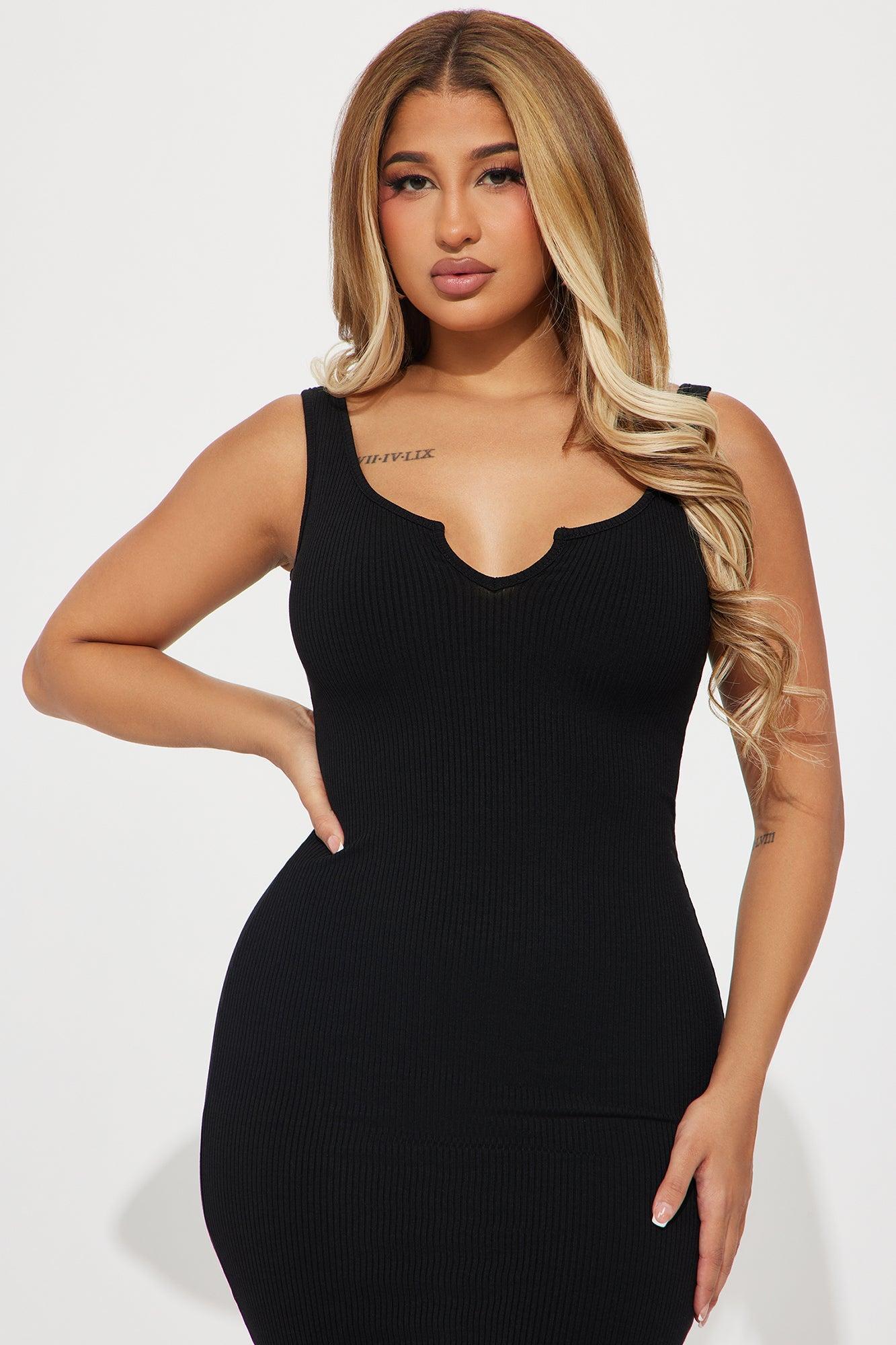 Alexxia Ribbed Mini Dress - Black Product Image