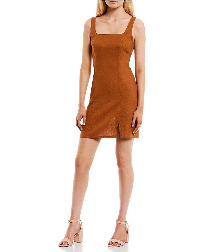 GB Square Neck Linen Mini Dress Product Image