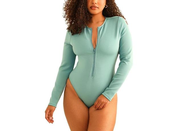 Womens Shoal Front Zipper Long Sleeve One Piece Product Image