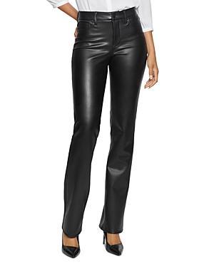 Nydj Marilyn Faux Leather High Rise Straight Jeans in Black Product Image