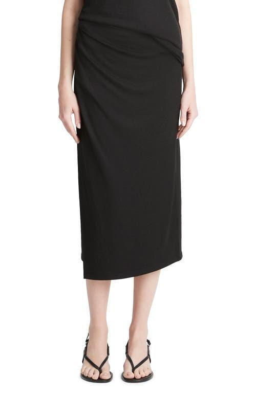 Vince Side Drape Knit Midi Skirt Product Image