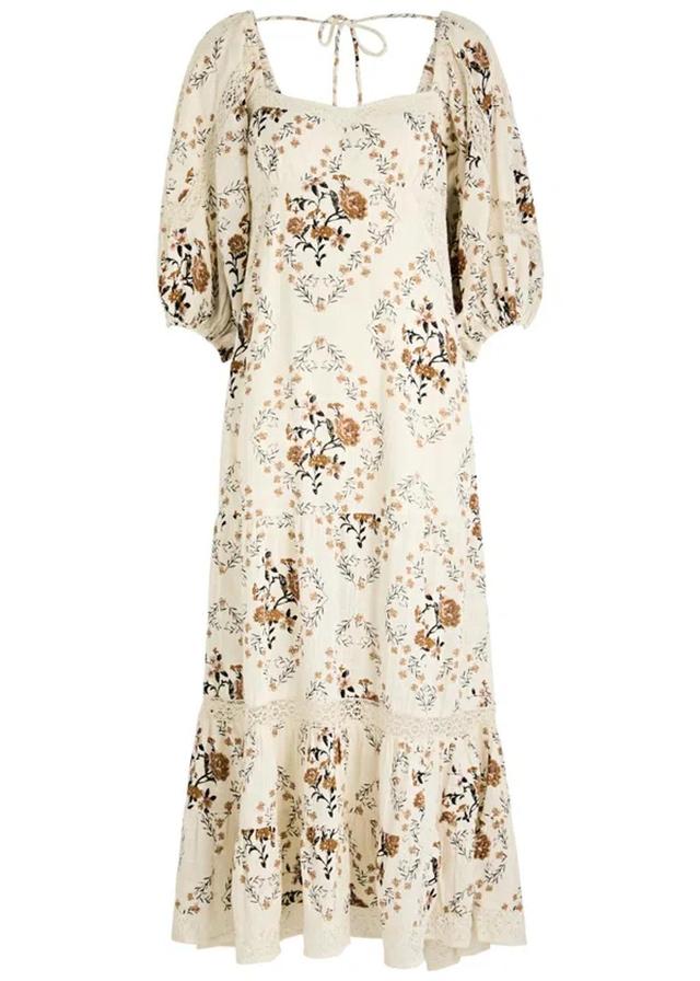 All The Attitude Floral-print Cotton Maxi Dress In White Product Image