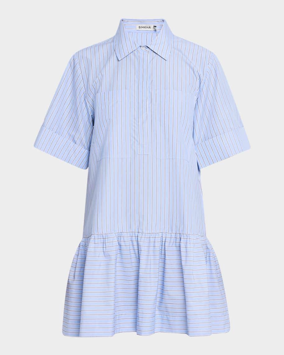 Cris Short-Sleeve Pinstripe Shirtdress Product Image