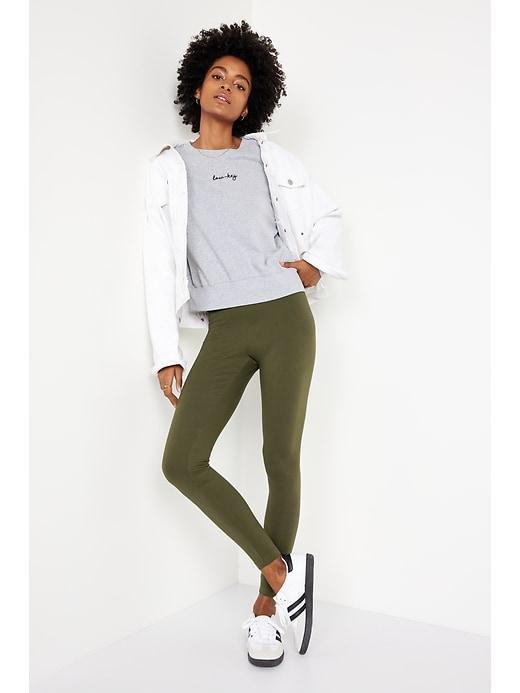 High-Waisted Jersey Ankle Leggings Product Image