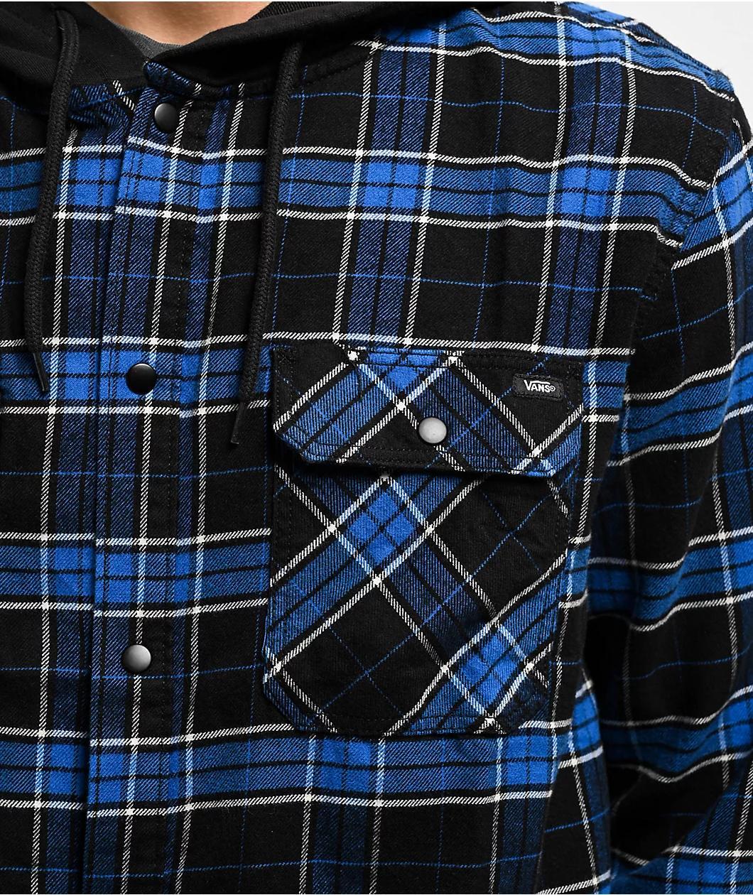 Vans Parkway II Black-True & Blue Hooded Flannel Shirt Product Image