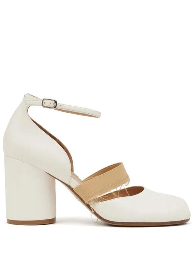 Tabi 80mm Leather Pumps In White Product Image