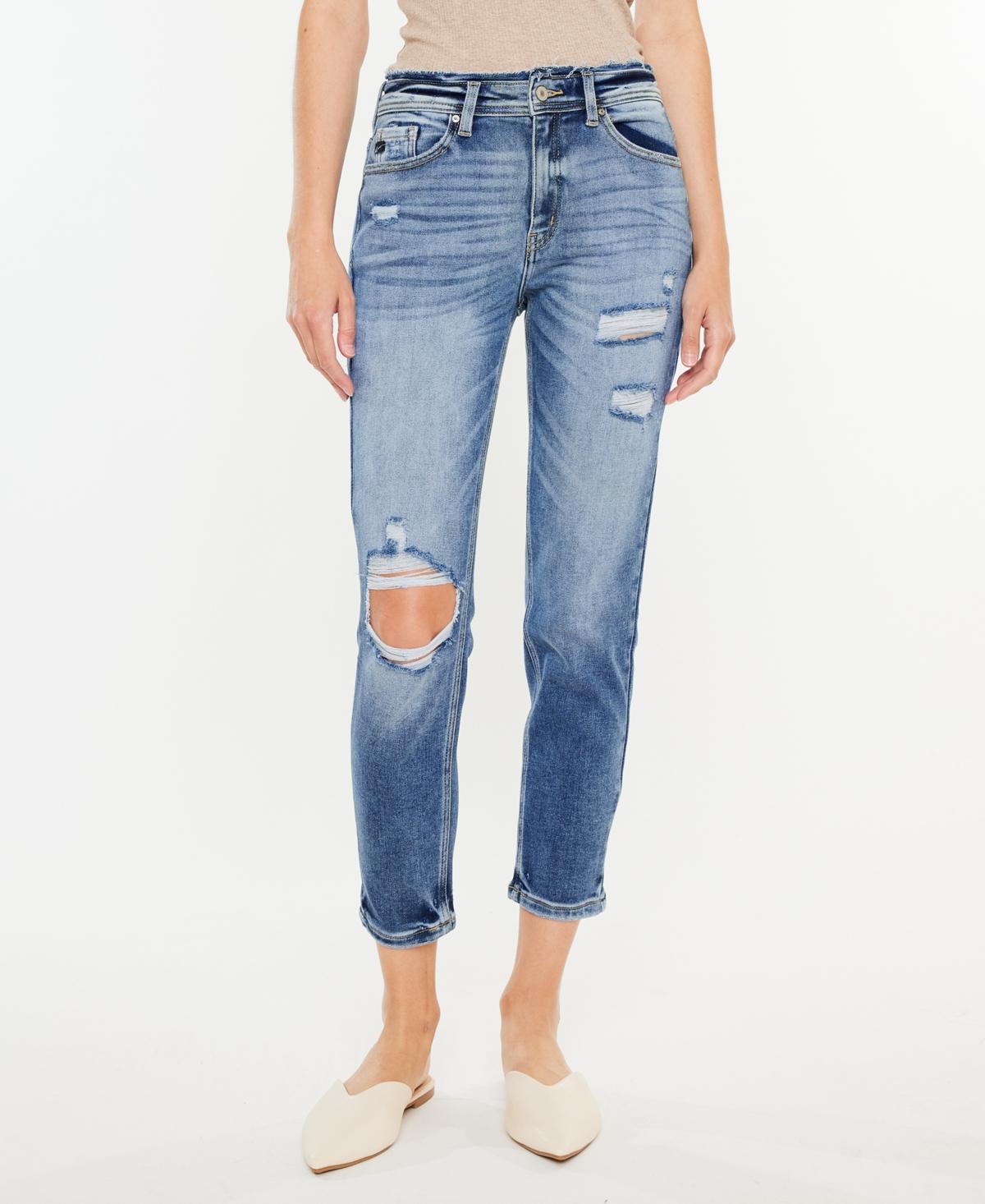 Kancan Womens High Rise Distressed Mom Jeans product image