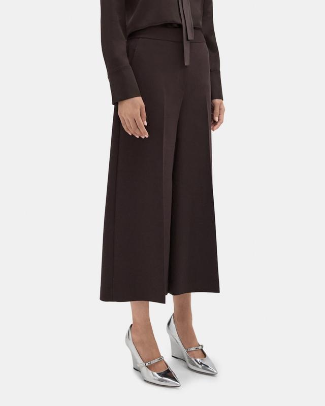 Cropped Wide-Leg Pant in Double Weave Product Image