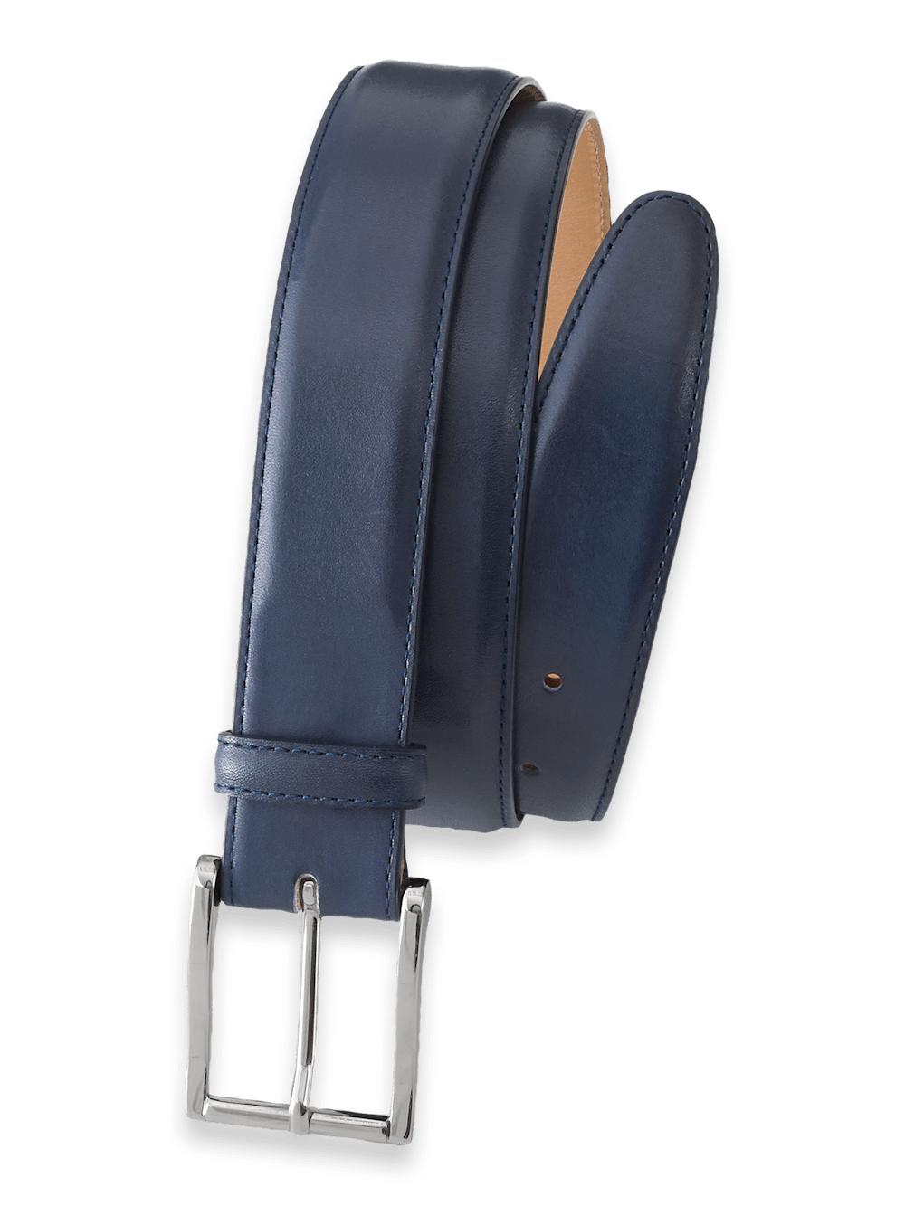 Leather Belt with Changeable Buckle - Medium Blue Product Image