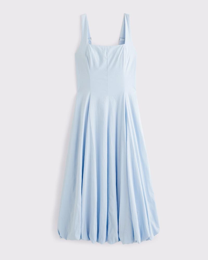 The A&F Mila Bubble Hem Midi Dress Product Image