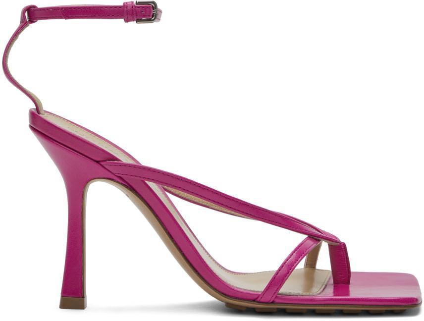 Pink Stretch Heeled Sandals In 5148 Hollyhock product image