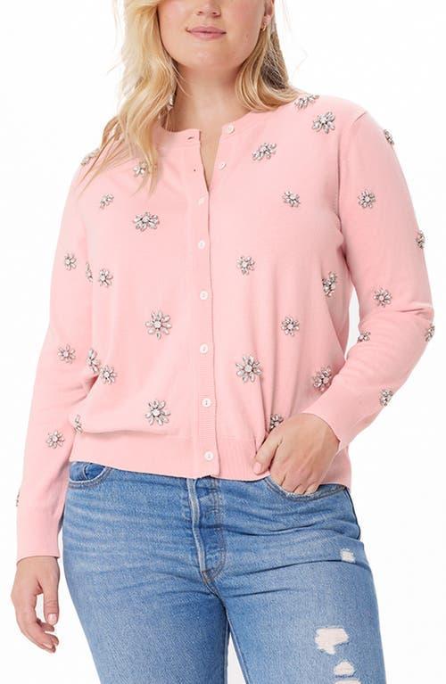 Minnie Rose Cotton Crewneck Gem Cardigan Product Image