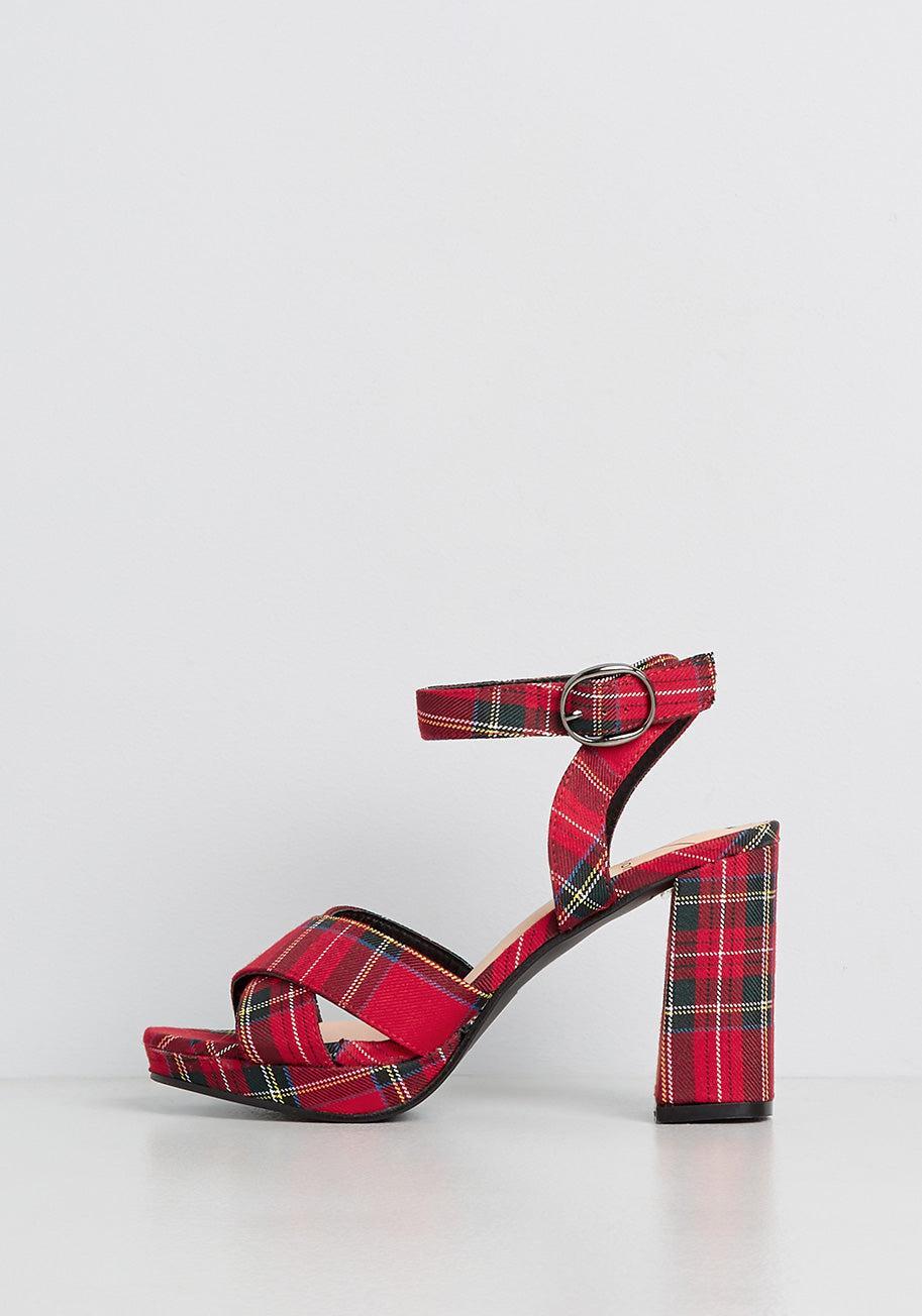 Stomping Plaid Platform Heel Product Image