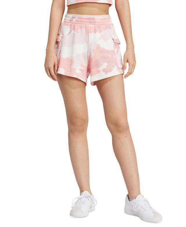 adidas Womens High Rise Camo Cargo Shorts Product Image