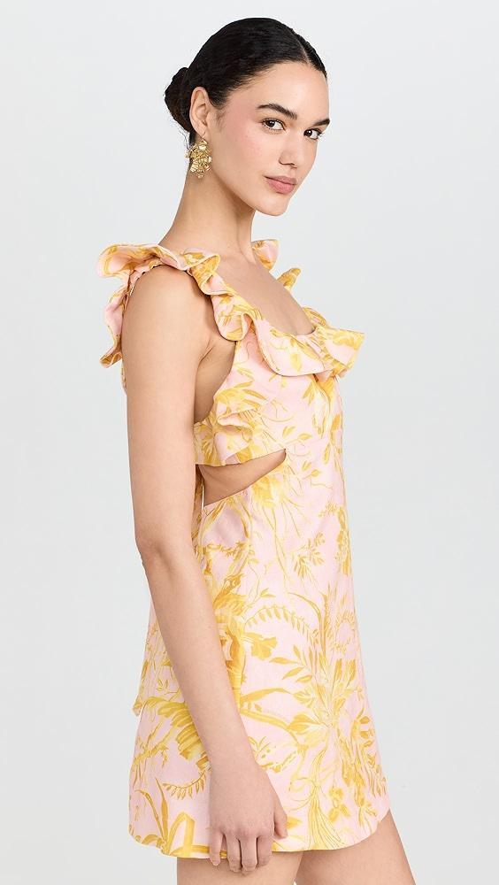 Zimmermann Golden Ruffle Mini Dress | Shopbop Product Image