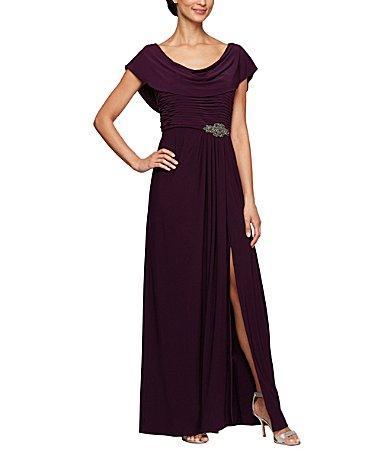 Alex Evenings Cowl Neck Beaded Waist Gown Product Image