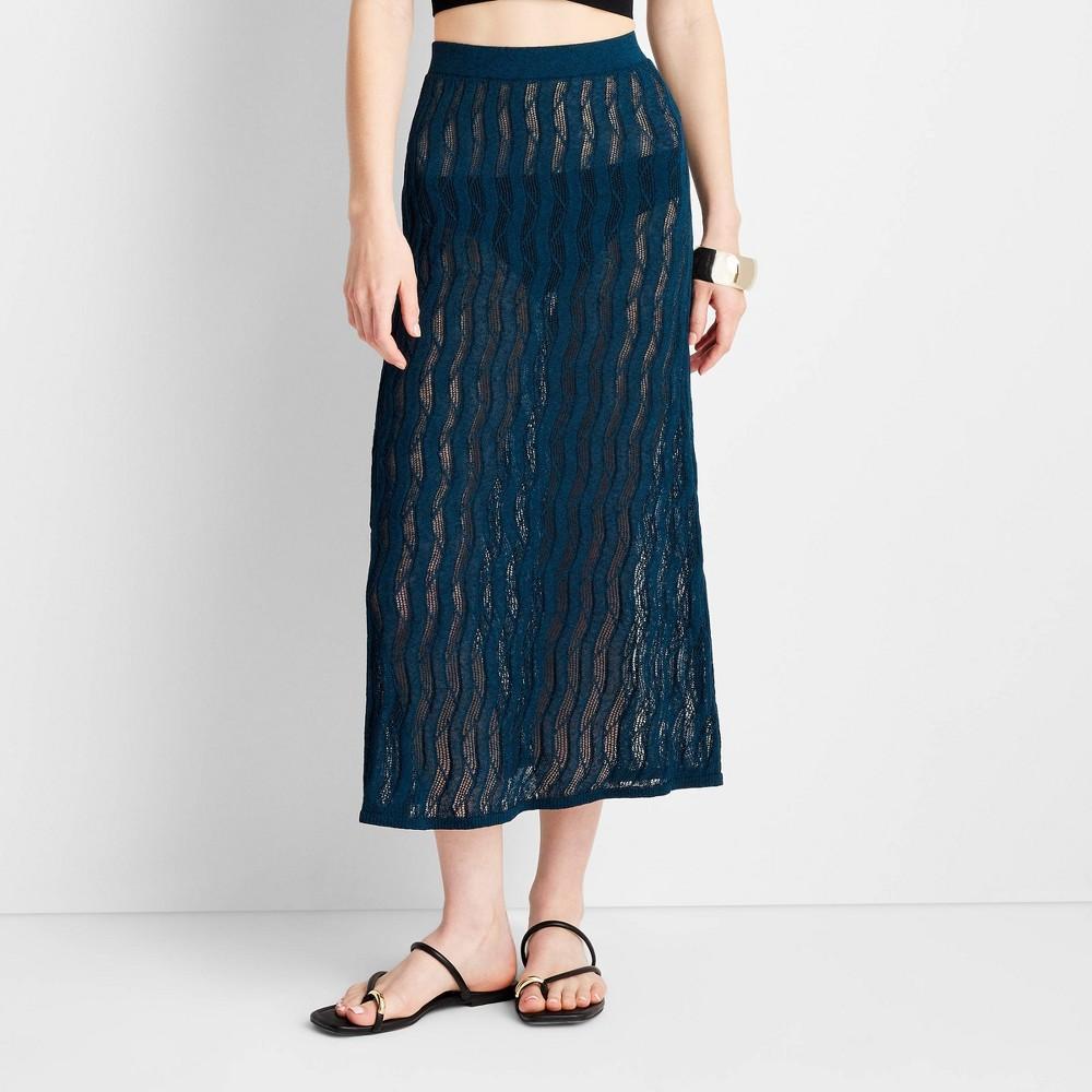 Womens Open Stitch Sweater Maxi Skirt - Future Collective with Jenee Naylor Navy Blue XS Product Image