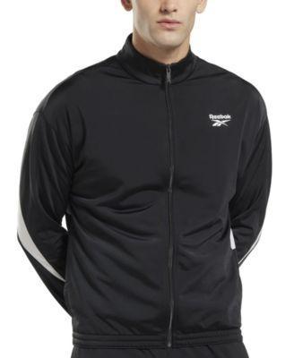 Reebok Mens Identity Vector Zip-Front Track Jacket - Pure Grey Product Image