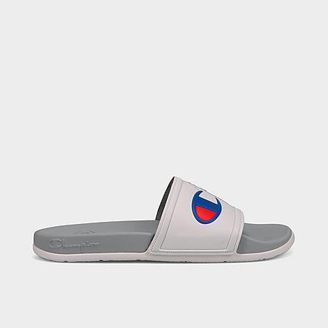 Champion Mens IPO Squish Slides, Jock Tag, White/Surf The Web/Scarlet 13 Product Image