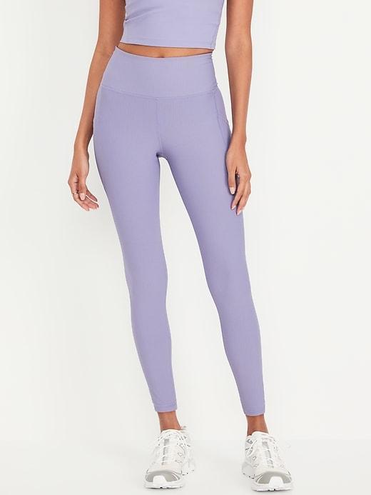 High-Waisted PowerSoft Rib Leggings Product Image