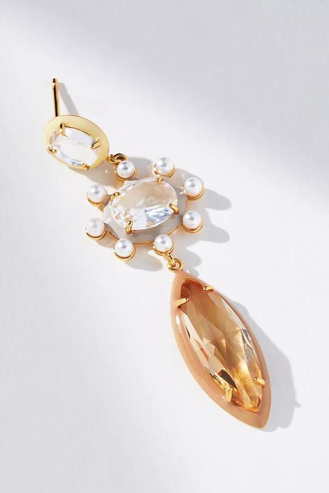 Glass Pearl Triple Drop Earrings Product Image