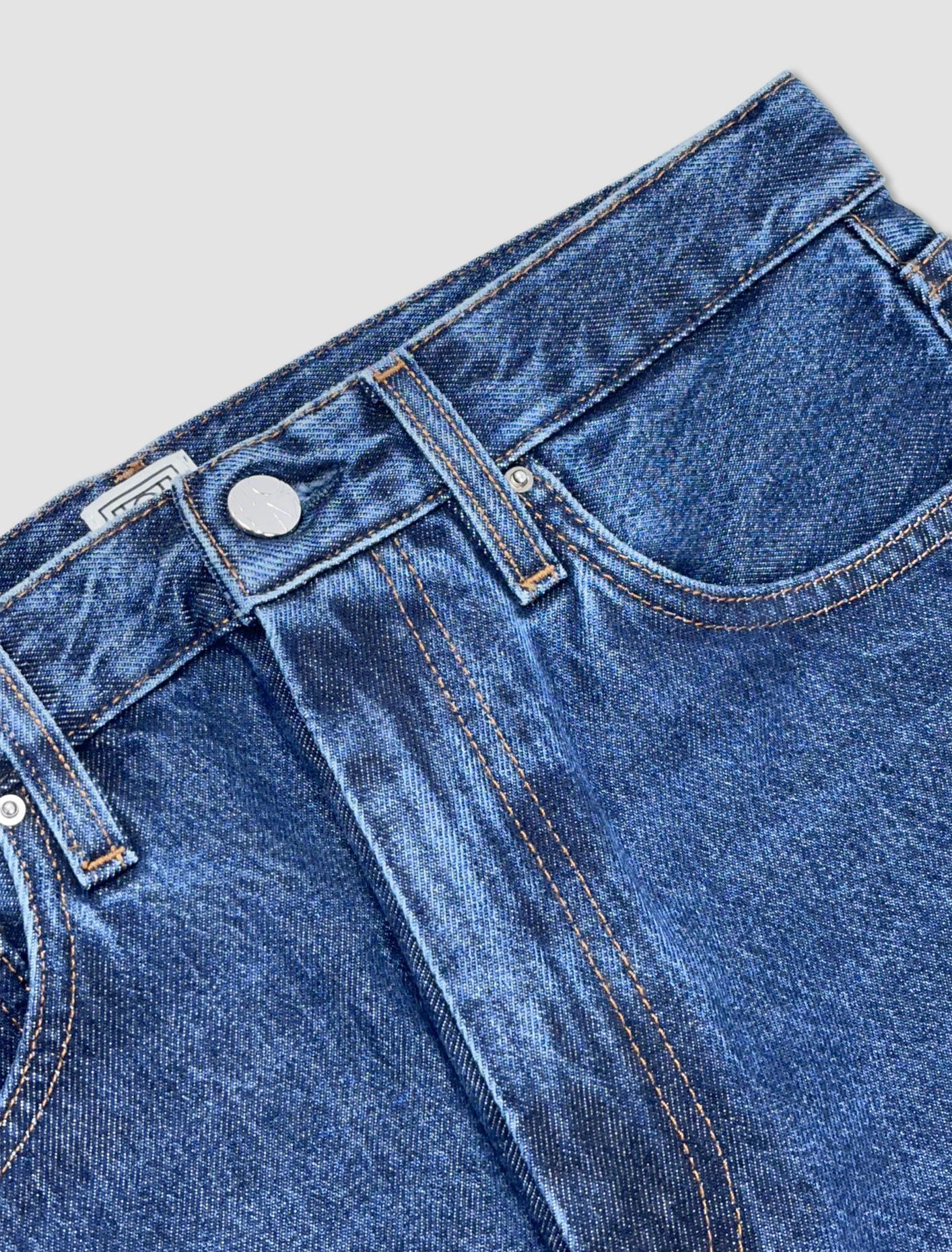 TOTÊME Denim With Bias Stitching In Blue Product Image