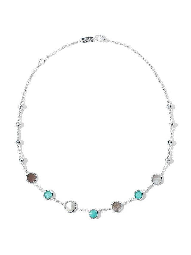 Womens Polished Rock Candy Isola Sterling Silver, Turquoise & Mother-Of-Pearl Necklace Product Image