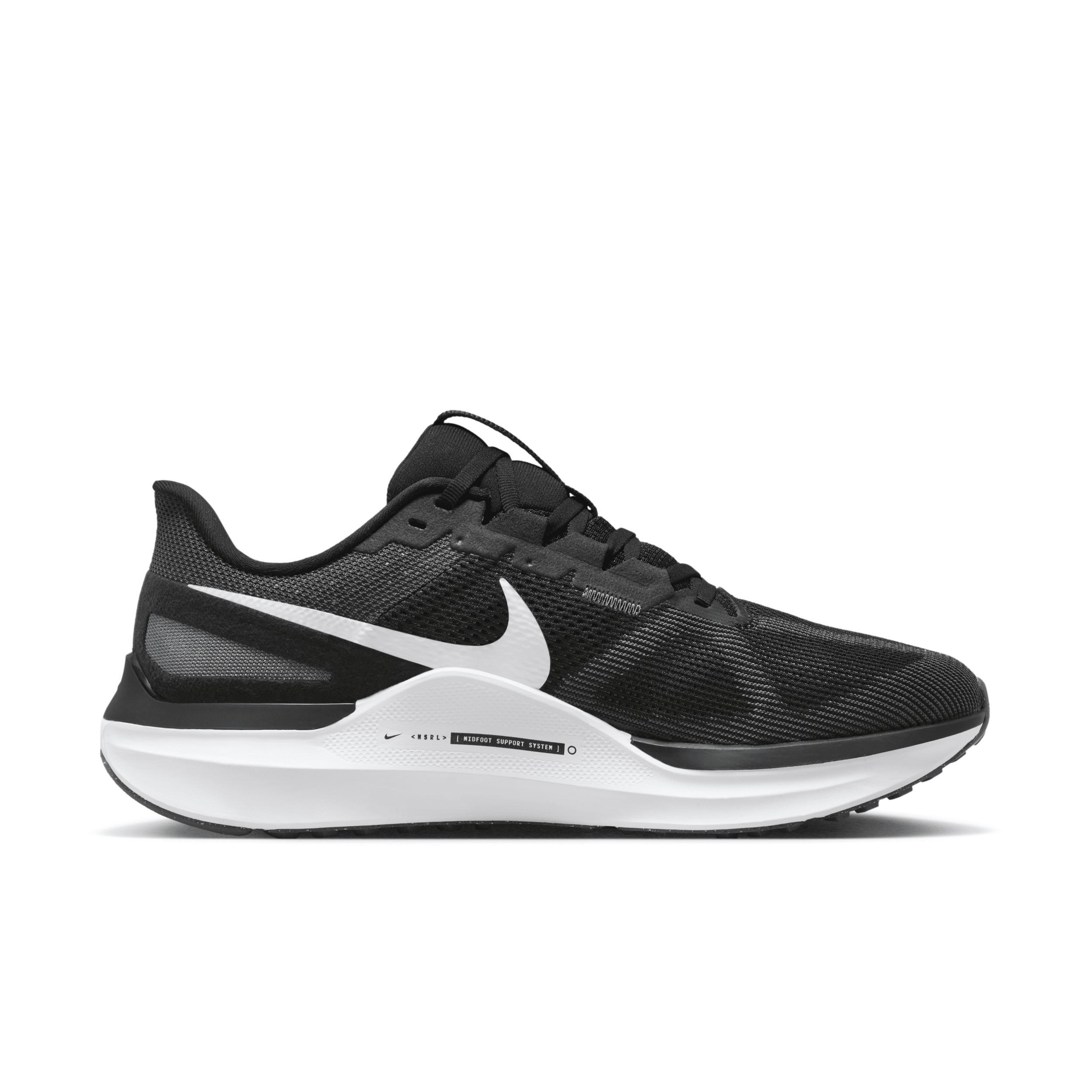 Nike Mens Nike Air Zoom Structure 25 Wide - Mens Running Shoes Black/White/Iron Grey Product Image