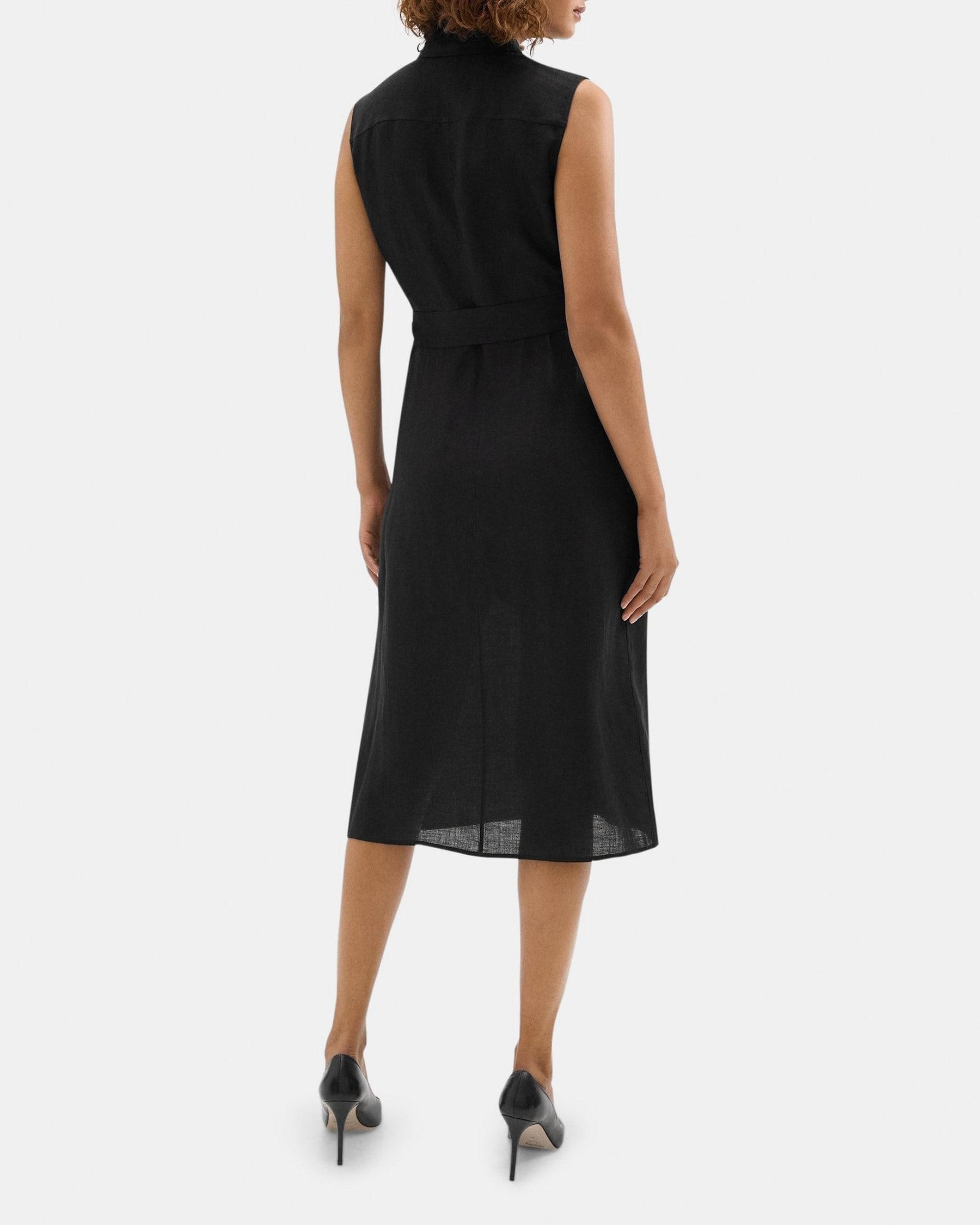 Belted Patch Pocket Dress in Hemp Product Image