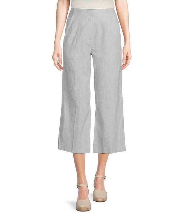 Alex Marie Mae Pin-Stripe Linen Blend Cropped Pant Product Image