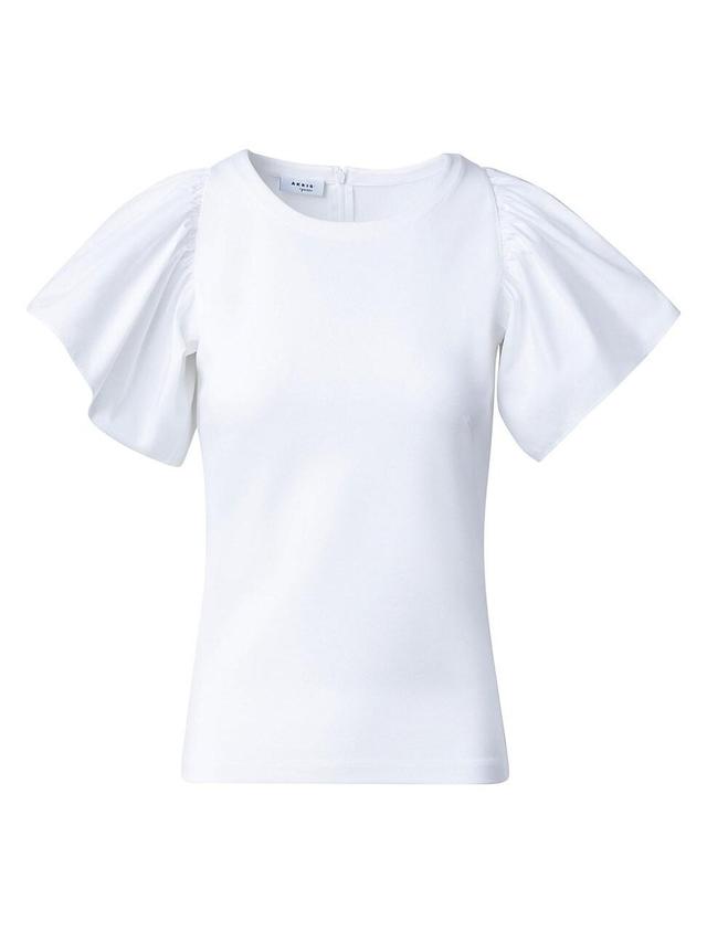 Womens Flutter-Sleeve Jersey Top Product Image