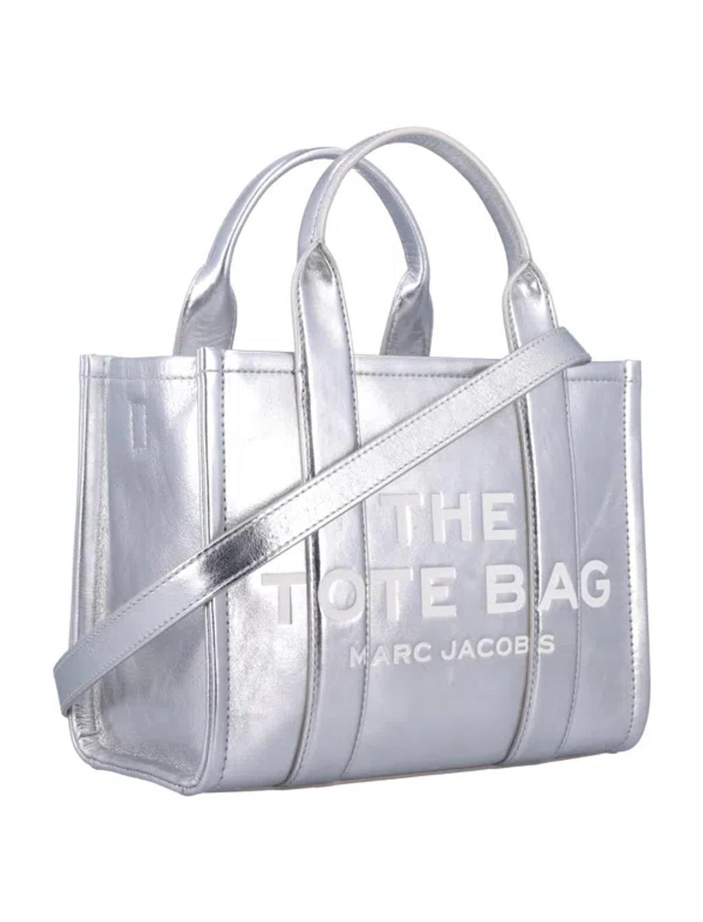 MARC JACOBS The Small Tote Silver In Metallic Silver Product Image