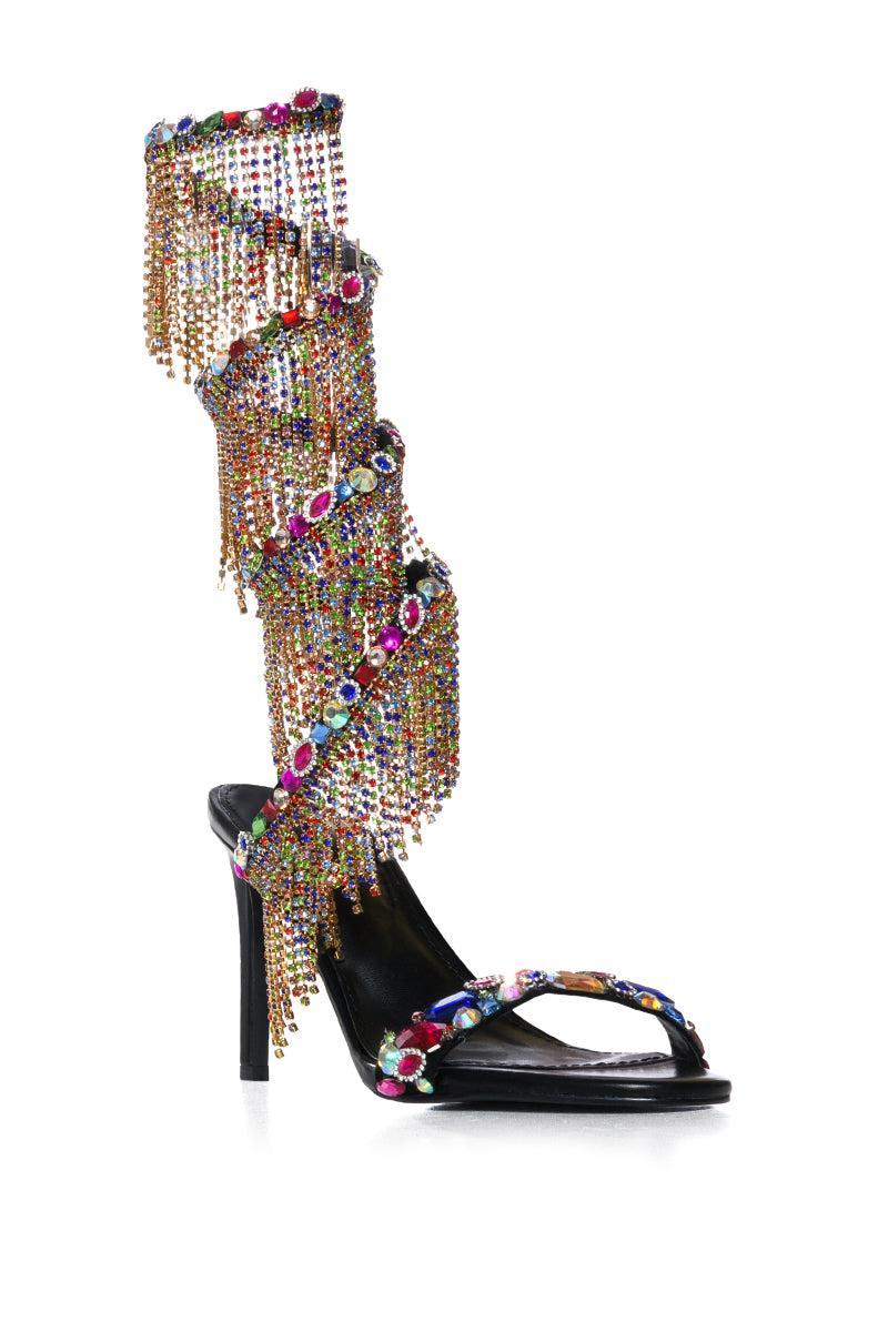 AZALEA WANG BELLATRIX EMBELLISHED SANDAL IN MULTI Product Image