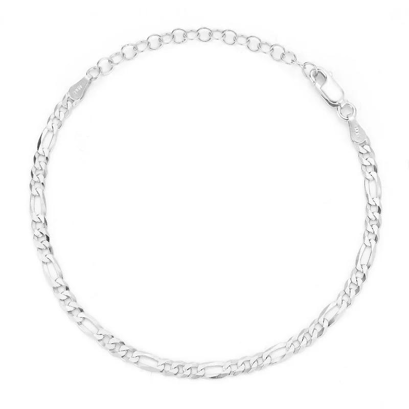 Sunkissed Sterling 14k Gold Over Silver Figaro Bracelet, Womens Silver Tone Product Image