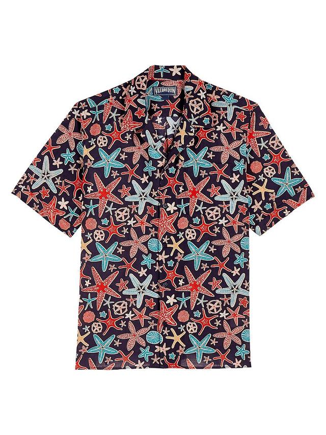 Mens Charli Cotton-Linen Graphic Camp Shirt Product Image