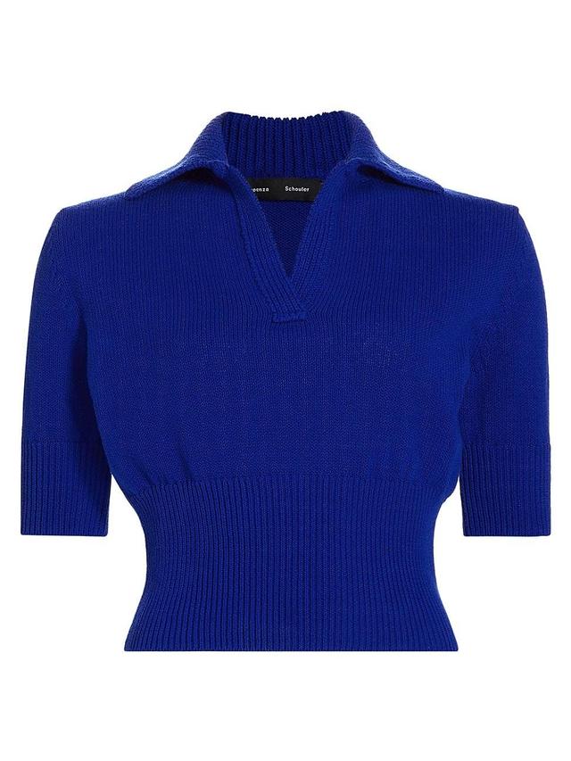 Womens Reeve Cotton-Blend Knit Polo Top Product Image