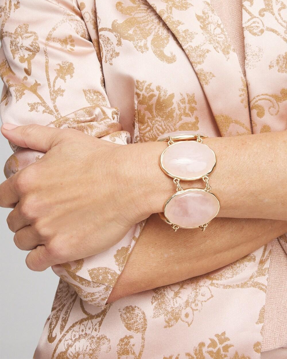 Rose Quartz Gold Tone Bracelet Product Image