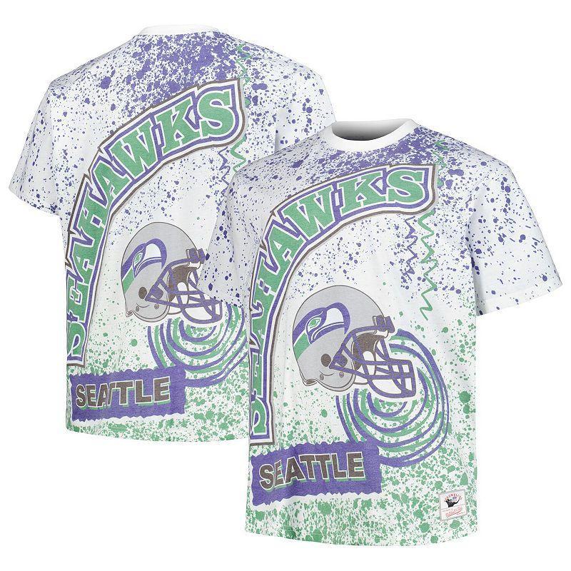 Mens Mitchell & Ness Seattle Seahawks Big & Tall Allover Print T-Shirt Product Image