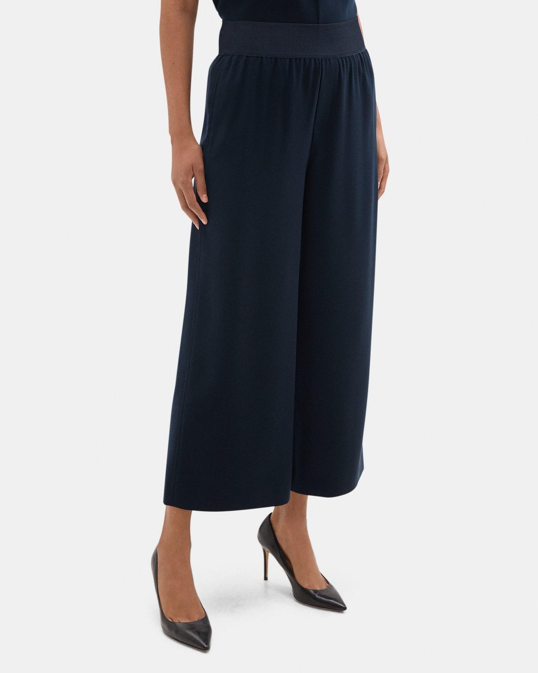 Cropped Pull-On Pant in Crepe Product Image