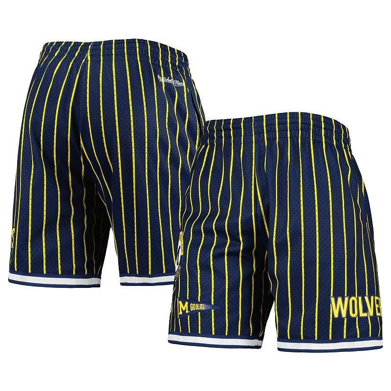 Mens Mitchell & Ness Michigan Wolverines City Collection Mesh Shorts Blue Product Image