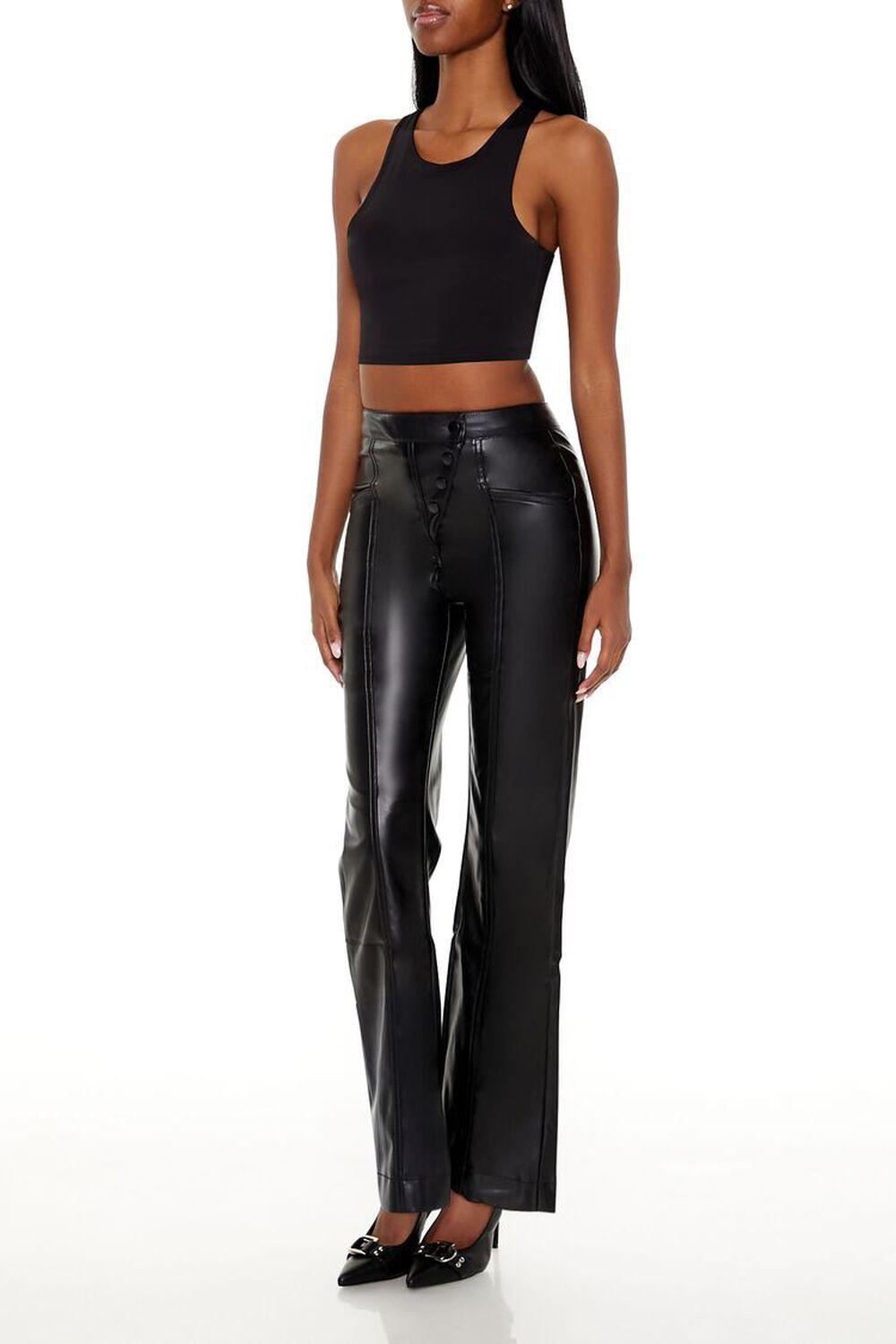 Faux Leather High-Rise Straight Pants | Forever 21 Product Image