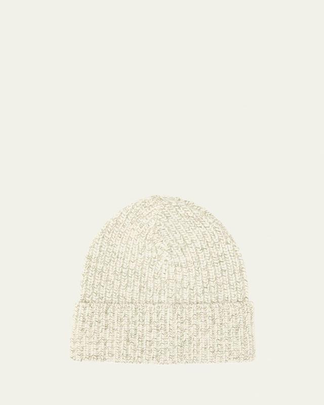 Mens Cashmere Chin Rib Knit Beanie Product Image