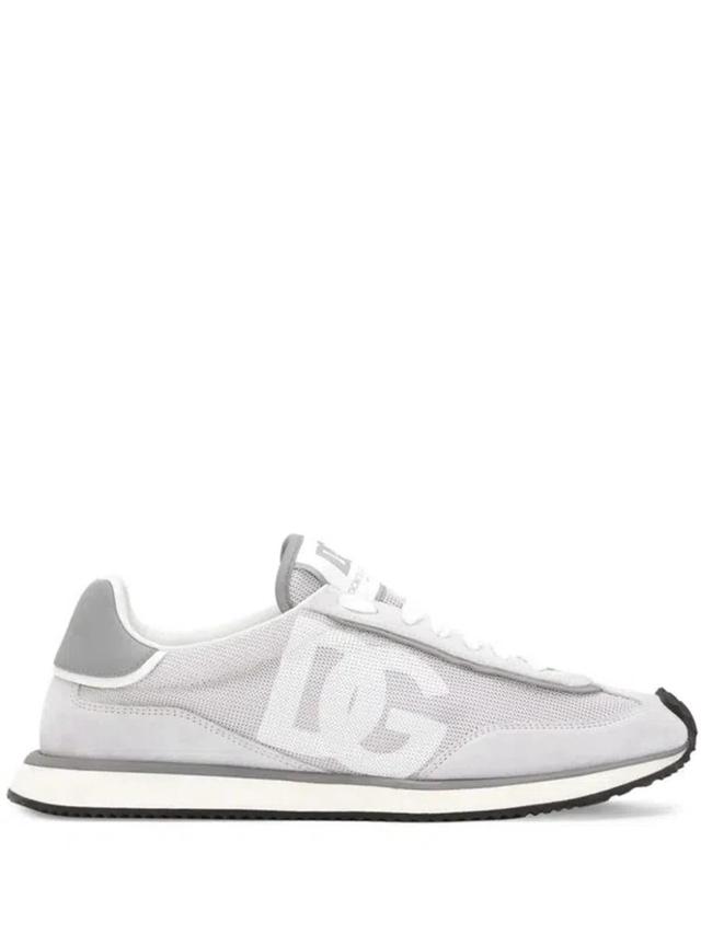 Logo-print Lace-up Trainers In Grigio Product Image