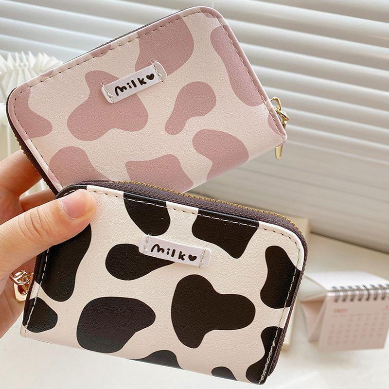 Cow Print Faux Leather Card Holder Product Image