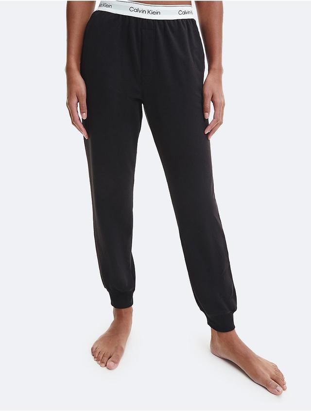 Calvin Klein Womens Modern Cotton Lounge Joggers - Black - L Product Image